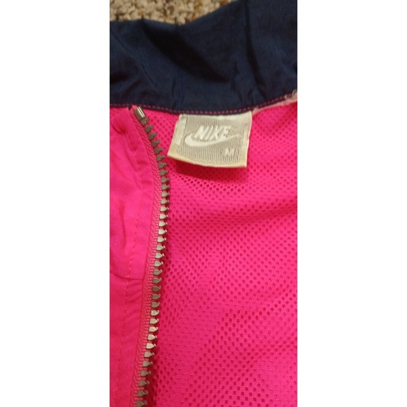 Vintage 80s 90s Nike Neon Pink 1/2 Zip Windbreaker Jacket Womens Medium - Picture 7 of 9